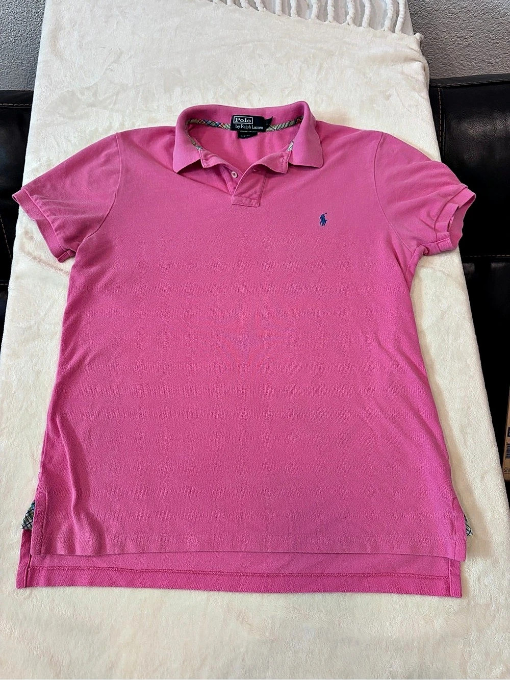 Polo Ralph Lauren Custom Fit Cotton Mesh Polo Shirt Pink Large